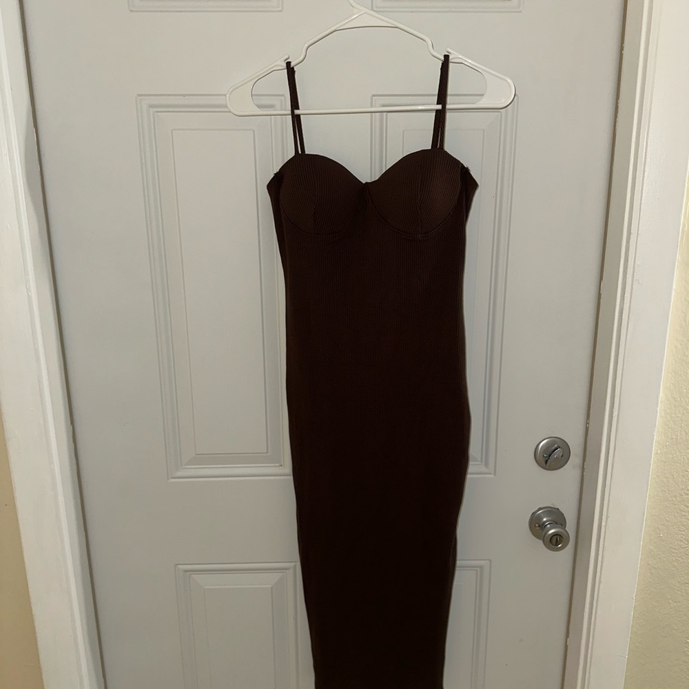 Elegant Brown Women's Dress